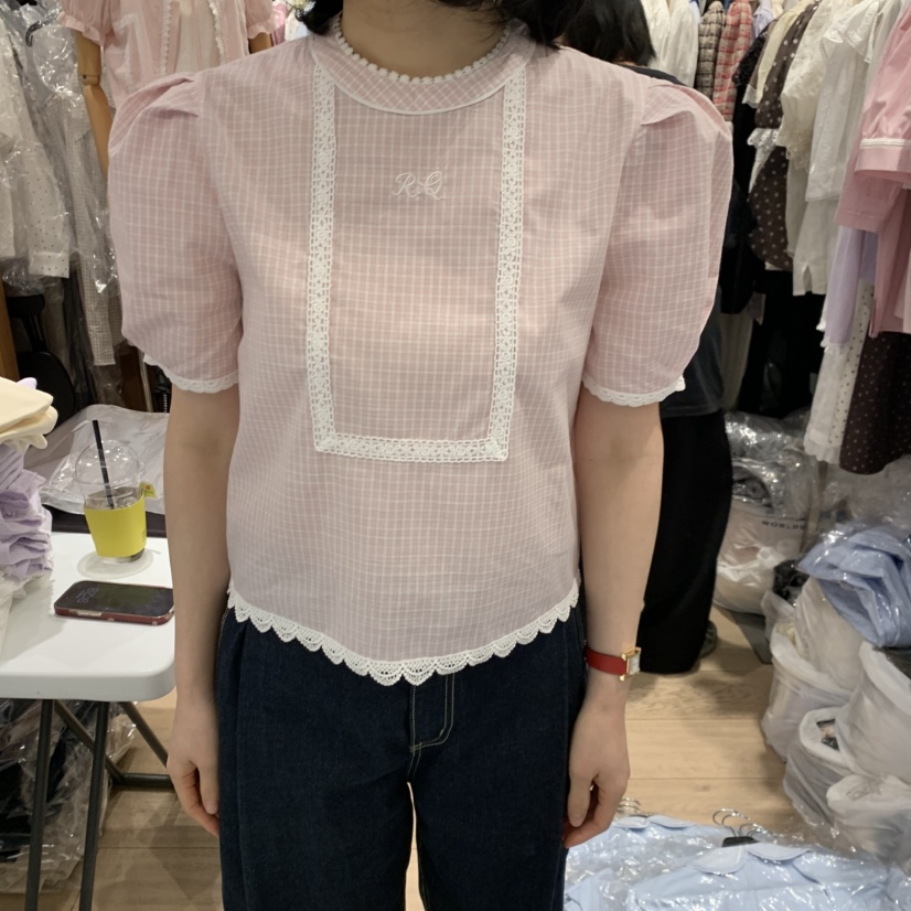 OGI韓國代購女裝新款26春夏職業推薦熱賣人氣休閑襯衫蕾絲衫FLat OGI襯衫/蕾絲衫圖色1