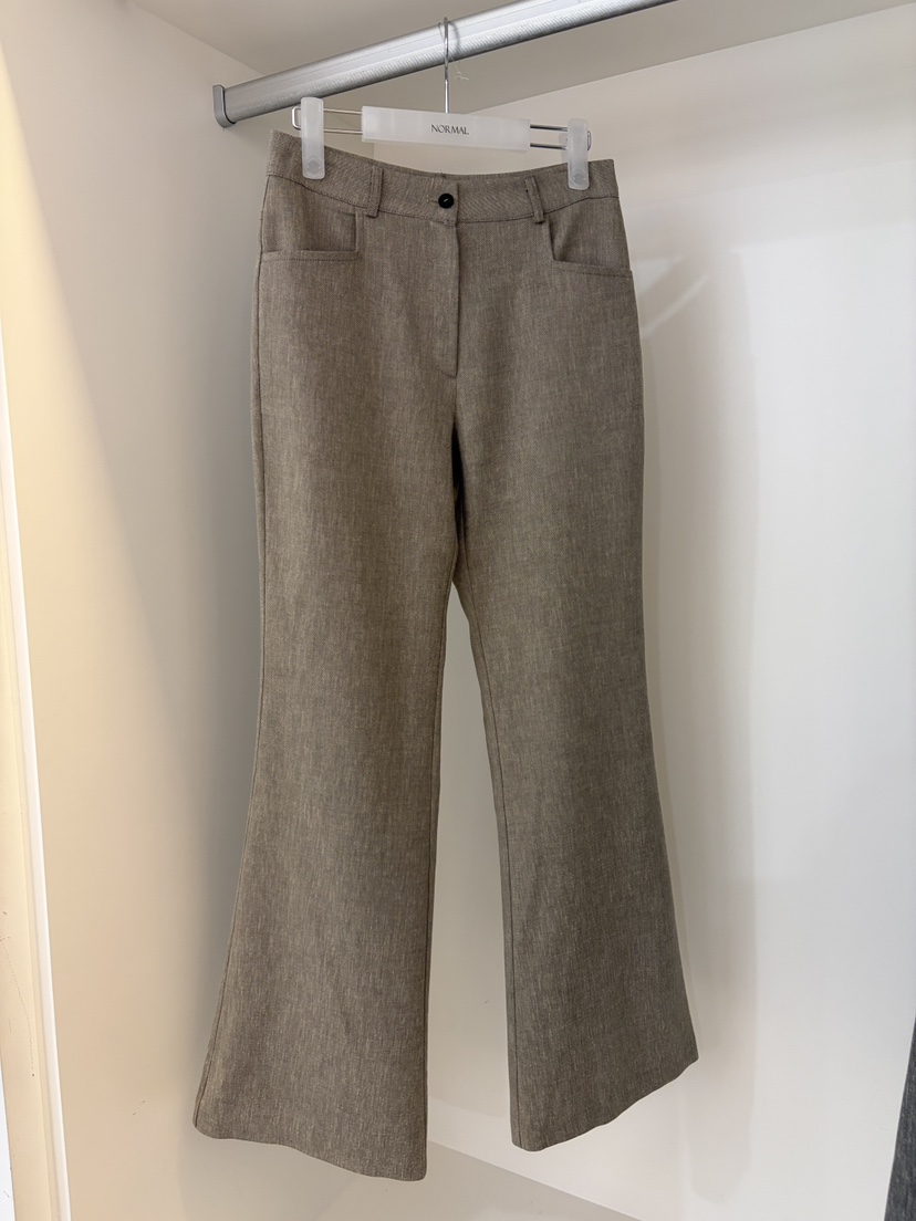 NORMAL韓國東大門直郵女裝新品休閑推薦休閑褲喇叭褲亞麻NORMAL休閑褲圖色1