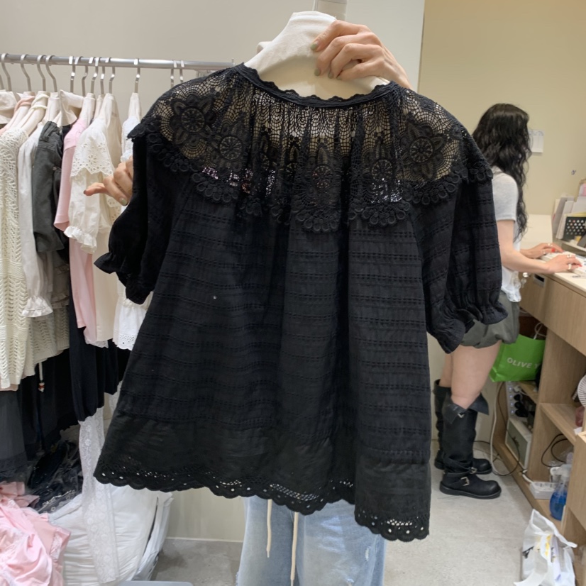 BY FLOW韓國直郵女裝新品人氣時尚職業26春夏襯衫蕾絲衫蕾絲BY FLOW襯衫/蕾絲衫