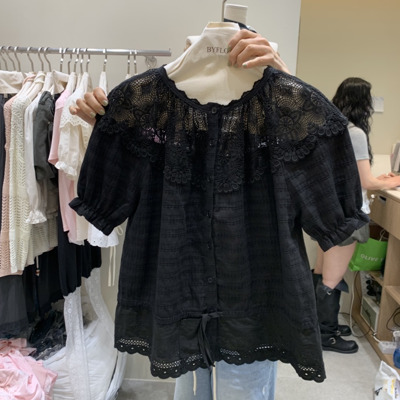 BY FLOW韓國直郵女裝新品人氣時尚職業26春夏襯衫蕾絲衫蕾絲BY FLOW襯衫/蕾絲衫圖色2