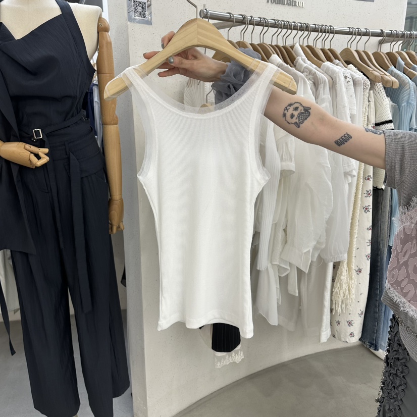 FOUNDATION韓國代購女士新品休閑職業時尚推薦熱賣吊帶背心FOUNDATION吊帶/背心