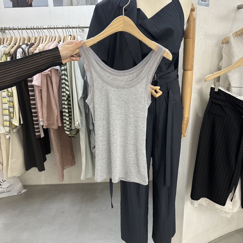 FOUNDATION韓國代購女士新品休閑職業時尚推薦熱賣吊帶背心FOUNDATION吊帶/背心圖色2