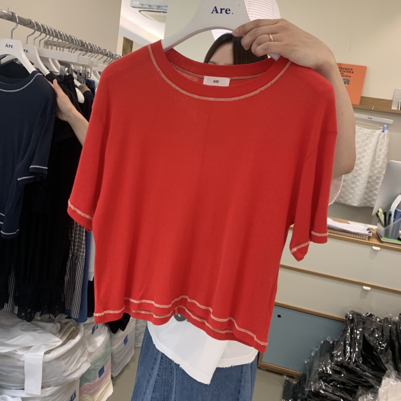 ARE韓國東大門代購女士新款休閑職業時尚26春夏人氣推薦T恤ARE YOU/ARET恤圖色4