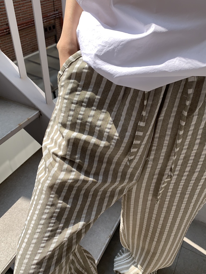 B_GARDER韓國代購女士新款人氣熱賣職業休閑時尚休閑褲條紋B.GARDER休閑褲