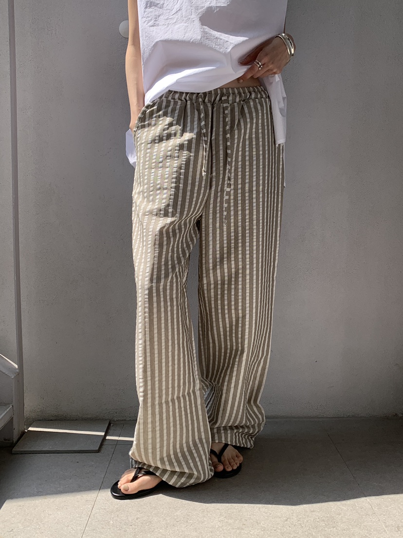 B_GARDER韓國代購女士新款人氣熱賣職業休閑時尚休閑褲條紋B.GARDER休閑褲圖色2棕色