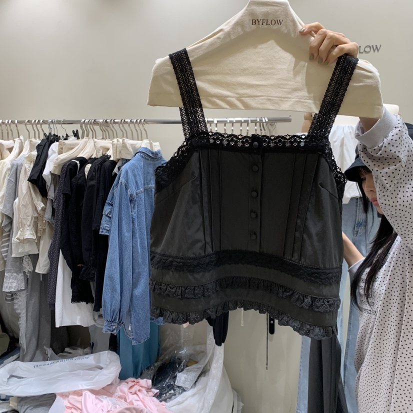 BY FLOW韓國東大門直郵女士新款休閑時尚推薦人氣吊帶背心BY FLOW吊帶/背心