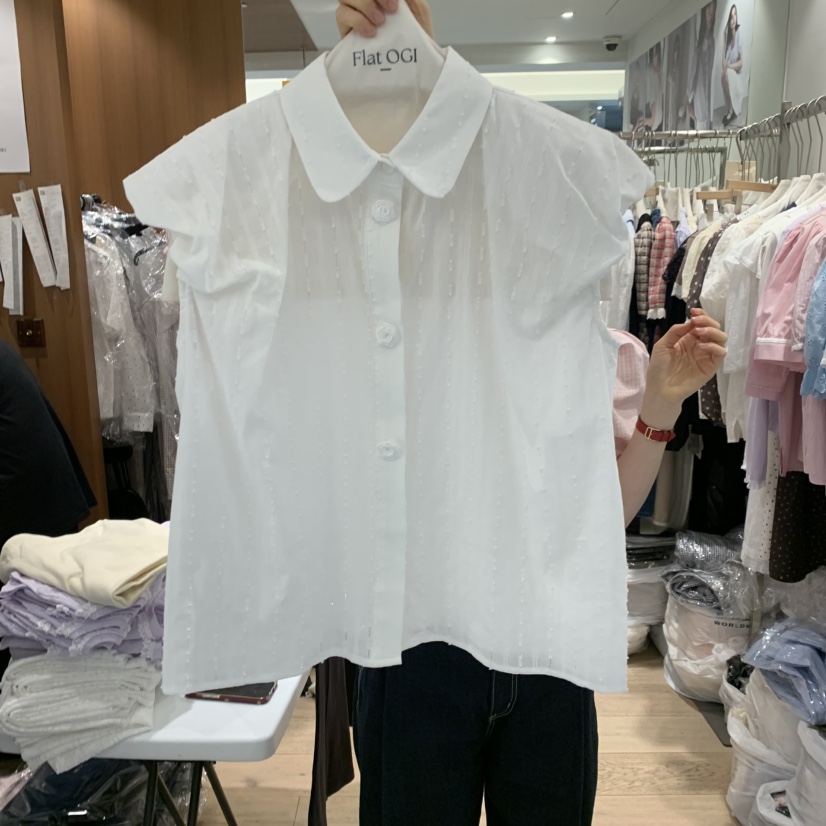 OGI韓國直郵實拍女士新款休閑26春夏人氣時尚職業襯衫蕾絲衫FLat OGI襯衫/蕾絲衫圖色2