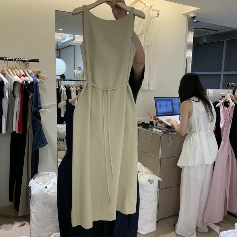 W AND J韓國東大門代購女裝新品26春夏熱賣連衣裙含腰繩W AND J連衣裙圖色2
