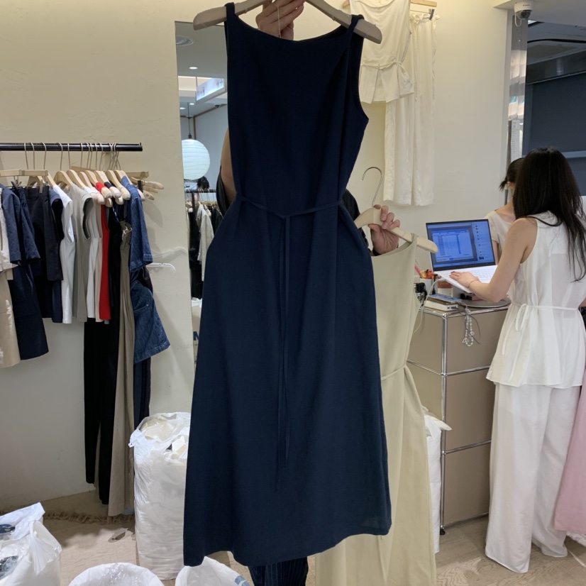 W AND J韓國東大門代購女裝新品26春夏熱賣連衣裙含腰繩W AND J連衣裙圖色3