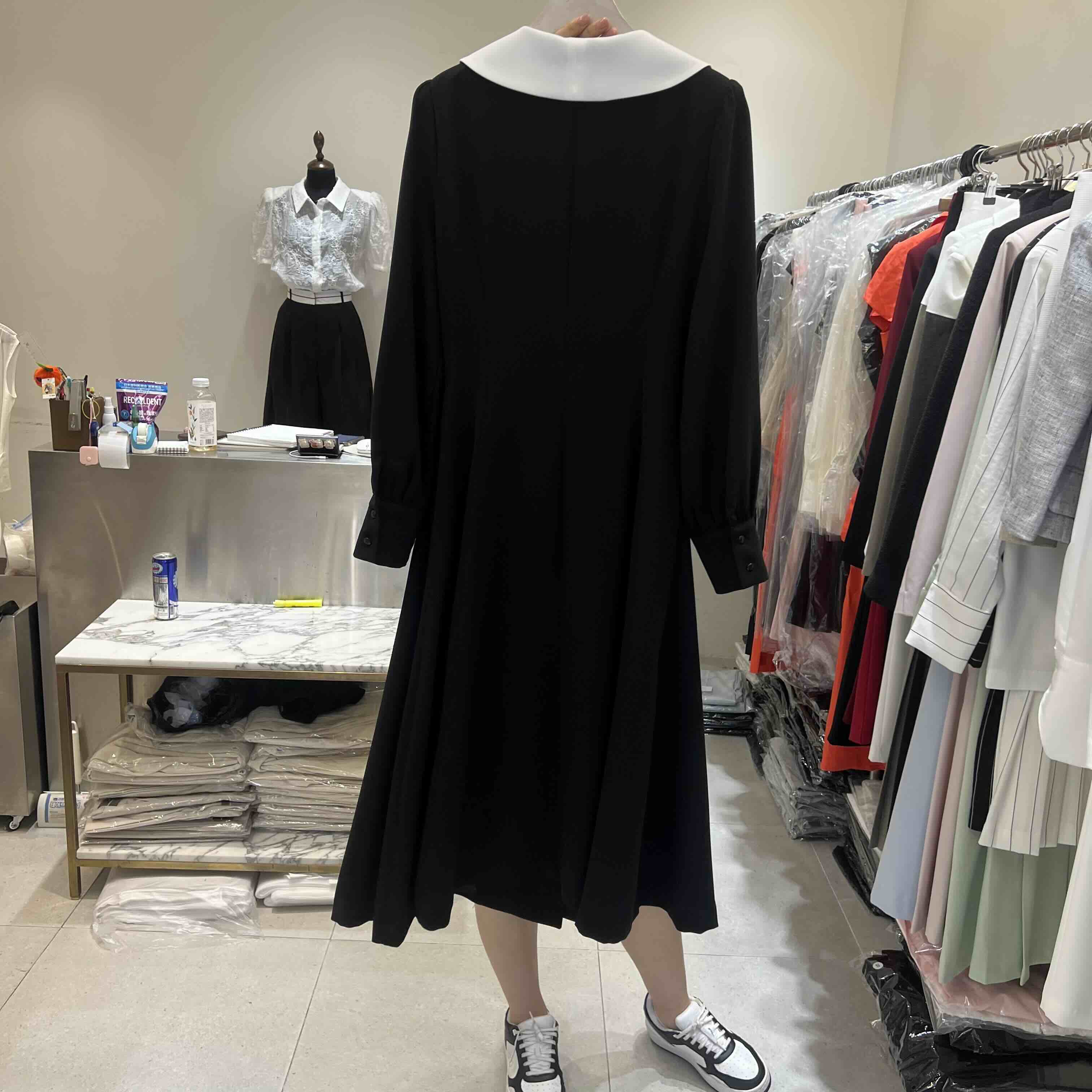 INNO韓國直郵女士新款職業休閑26春夏熱賣時尚連衣裙撞色INNO連衣裙