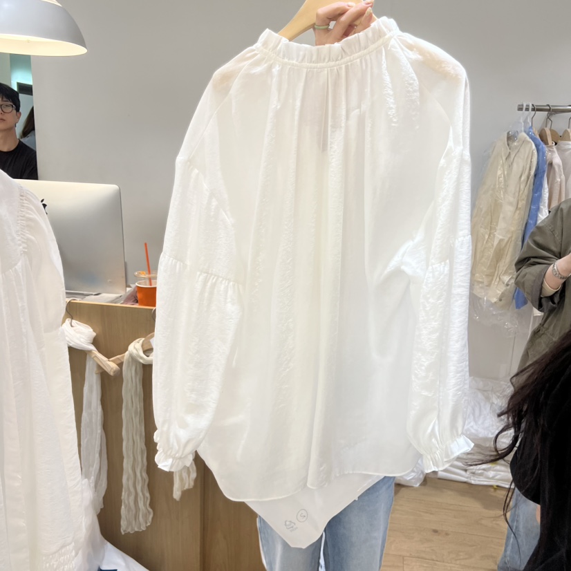 FOREST韓國東大門直郵女裝新品26春夏時尚襯衫蕾絲衫褶皺FOREST襯衫/蕾絲衫