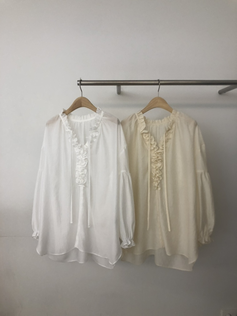 FOREST韓國東大門直郵女裝新品26春夏時尚襯衫蕾絲衫褶皺FOREST襯衫/蕾絲衫圖色2左二色