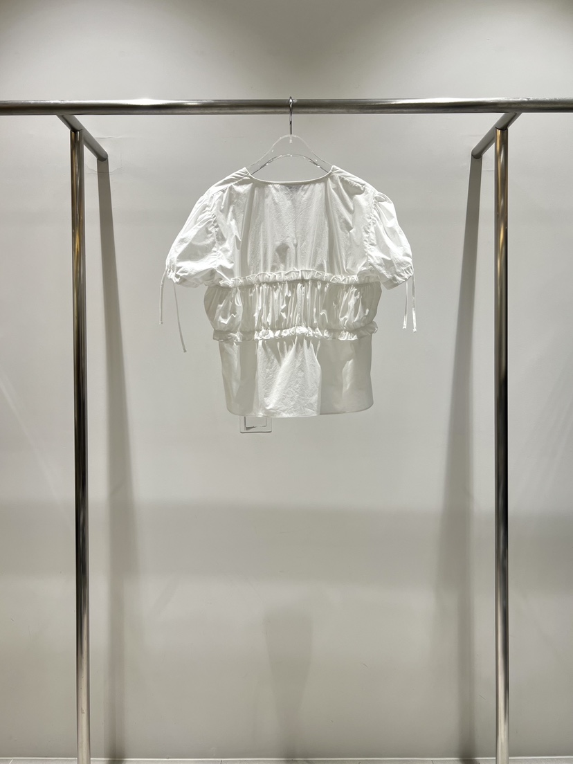 CESTLAVIE韓國代購女士新款時尚休閑人氣襯衫蕾絲衫棉質褶皺CESTLAVIE襯衫/蕾絲衫