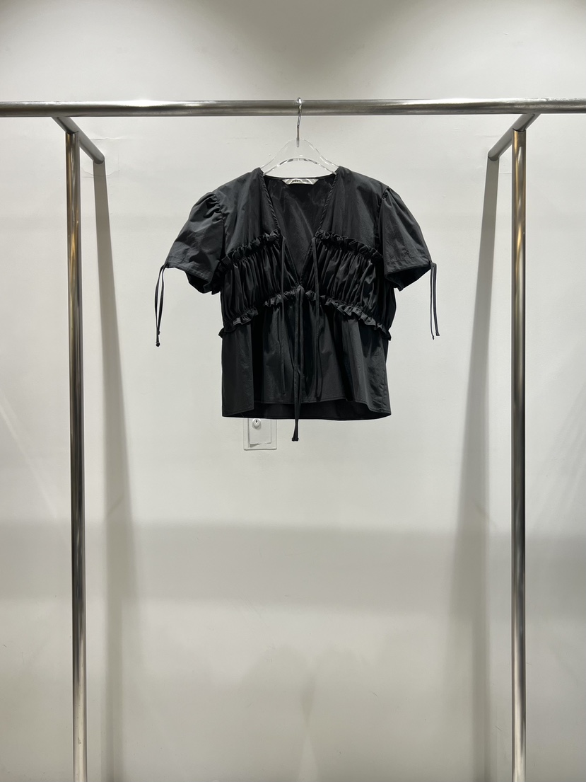 CESTLAVIE韓國代購女士新款時尚休閑人氣襯衫蕾絲衫棉質褶皺CESTLAVIE襯衫/蕾絲衫圖色2