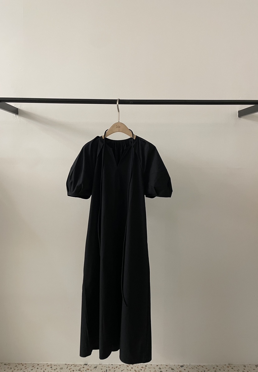 2DA/DARIMI-P韓國直郵實拍女裝新品人氣推薦連衣裙含腰繩2DA/DARIMI-P連衣裙圖色4黑色