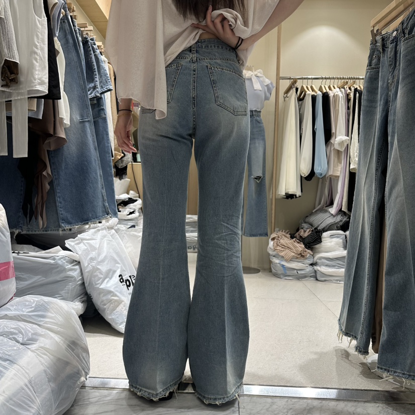 VINTAGE VIBE韓國直郵女士新品推薦休閑熱賣職業牛仔褲皮革VINTAGE VIBE牛仔褲