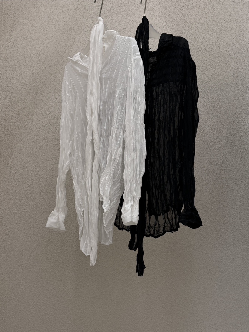 MWE韓國東大門直郵女士新款26春夏熱賣人氣襯衫蕾絲衫含圍巾MWE襯衫/蕾絲衫