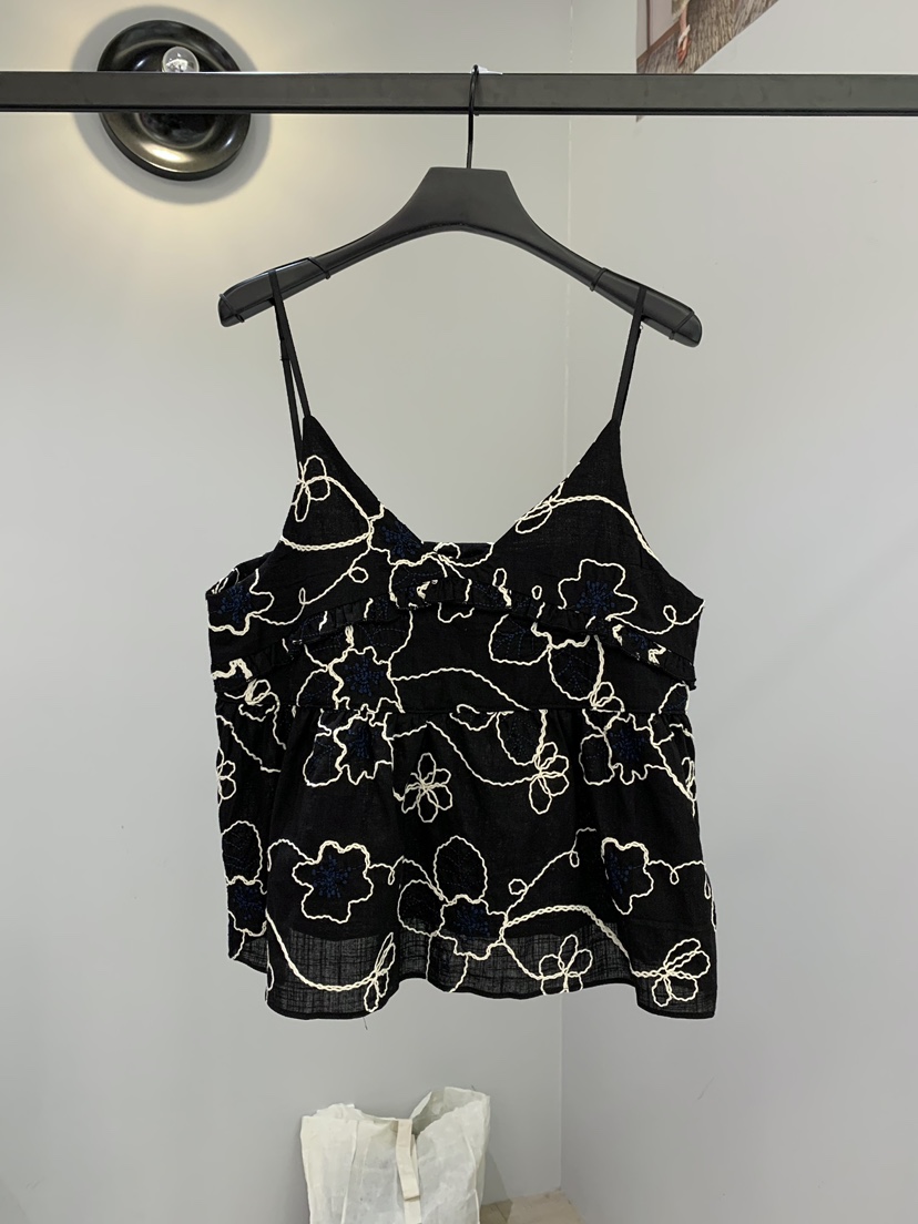 SOFTNESS韓國代購女裝新品時尚人氣26春夏熱賣吊帶背心刺繡Softness/Cosmic吊帶/背心圖色2