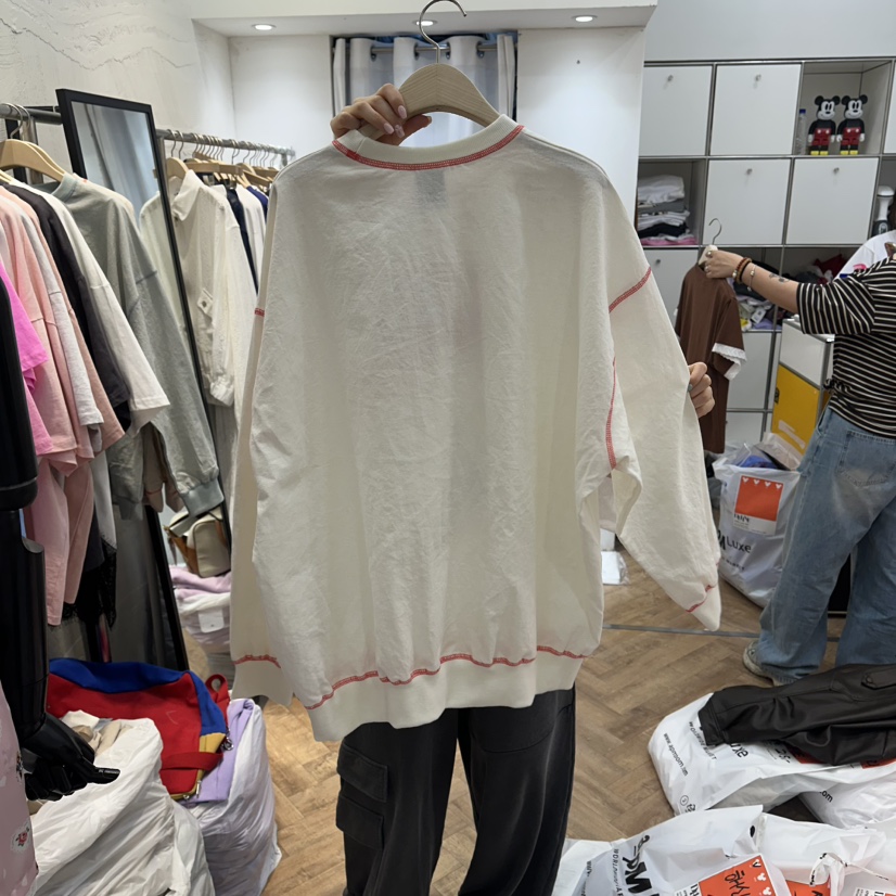 DE LINE韓國直郵實拍女裝新品人氣休閑職業推薦26春夏衛衣DE LINE衛衣