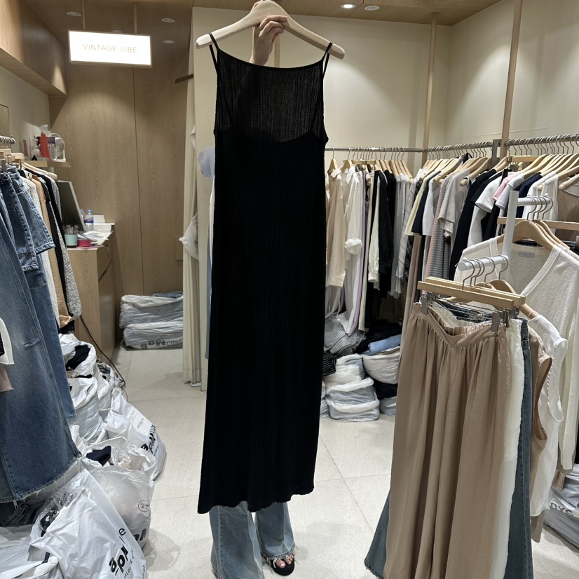 VINTAGE VIBE韓國東大門直郵女士新款推薦人氣連衣裙褶裥VINTAGE VIBE連衣裙圖色3