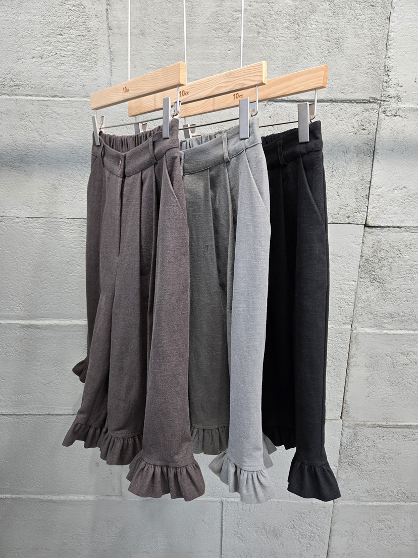 10CC韓國東大門直郵女裝新品熱賣休閑時尚短褲荷葉邊亞麻布10CC短褲