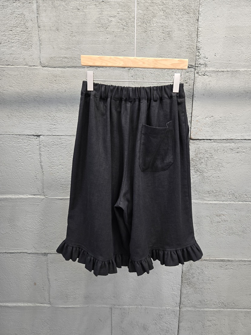 10CC韓國東大門直郵女裝新品熱賣休閑時尚短褲荷葉邊亞麻布10CC短褲