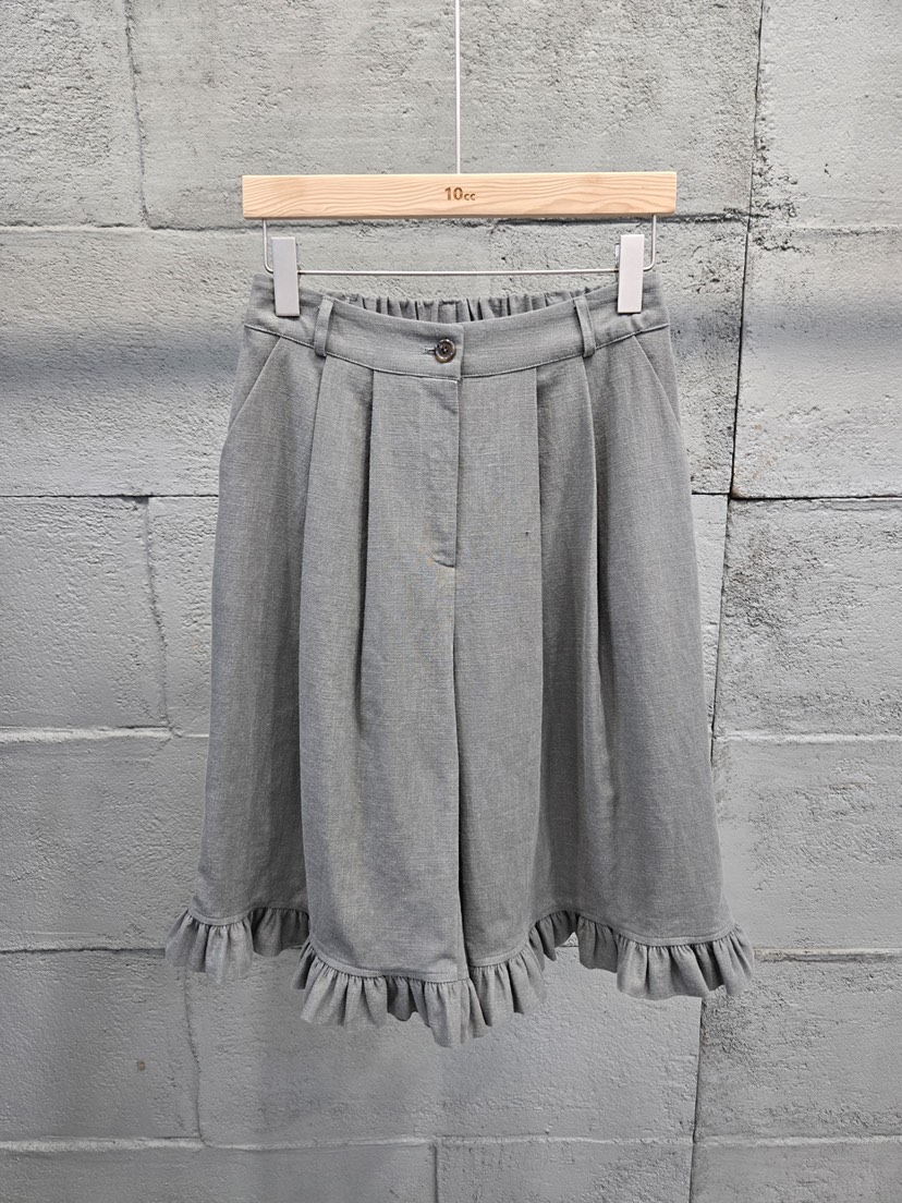 10CC韓國東大門直郵女裝新品熱賣休閑時尚短褲荷葉邊亞麻布10CC短褲圖色1