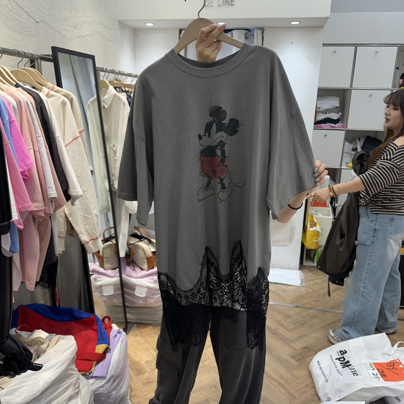 DE LINE韓國東大門代購女裝新品時尚休閑熱賣26春夏人氣T恤DE LINET恤圖色2