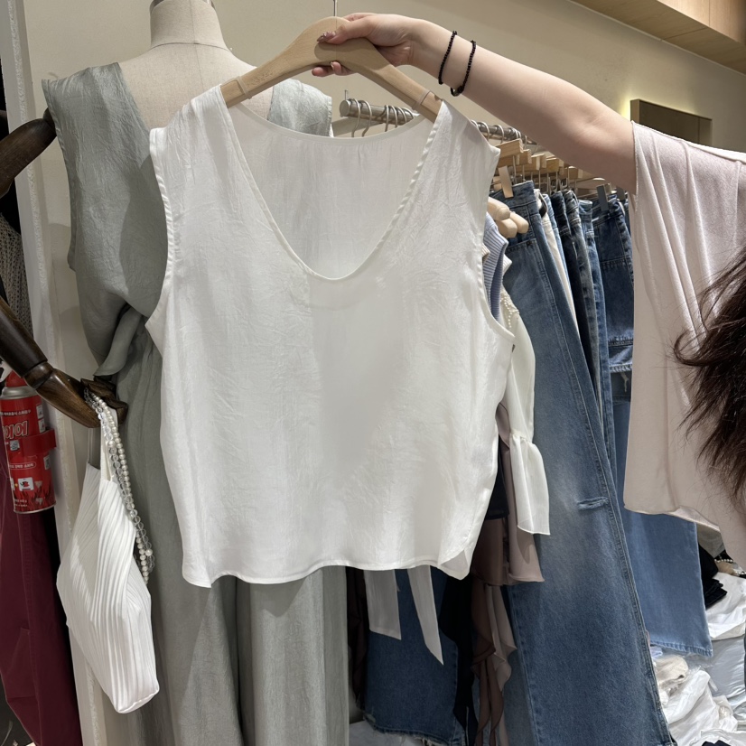 VINTAGE VIBE韓國代購女士新品26春夏人氣吊帶背心人造絲VINTAGE VIBE吊帶/背心