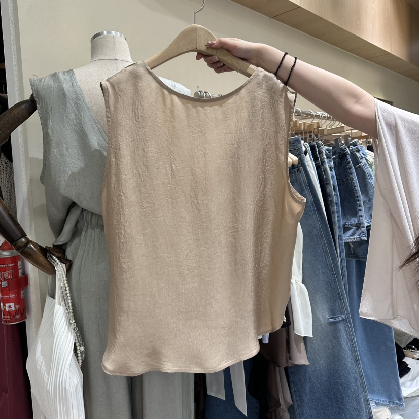 VINTAGE VIBE韓國代購女士新品26春夏人氣吊帶背心人造絲VINTAGE VIBE吊帶/背心圖色2