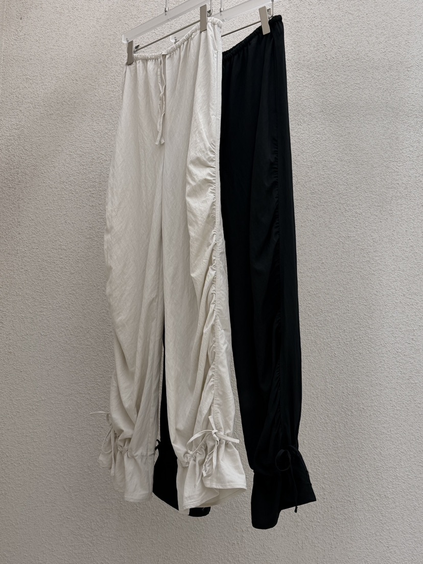 MWE韓國直郵實拍女士新款推薦時尚熱賣休閑人氣休閑褲絲帶MWE休閑褲