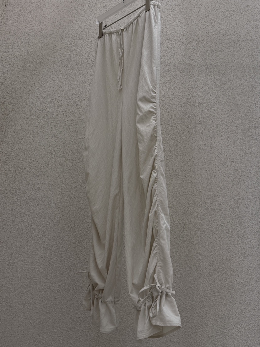 MWE韓國直郵實拍女士新款推薦時尚熱賣休閑人氣休閑褲絲帶MWE休閑褲圖色1