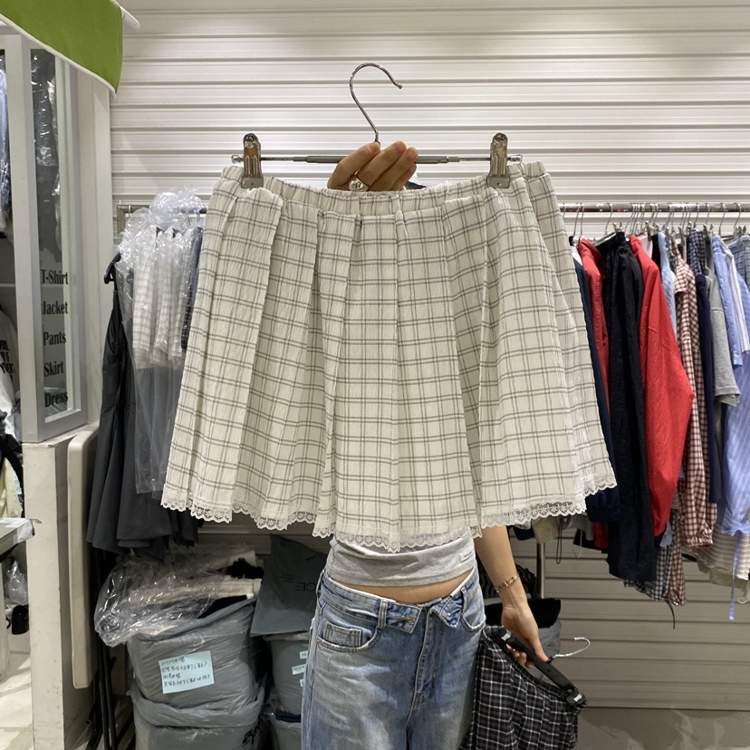 BRICKLANE韓國東大門直郵女裝新品26春夏短裙百褶格子褶裙BRICKLANE短裙