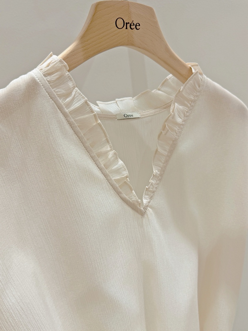 OREE韓國東大門代購女裝新款職業人氣熱賣襯衫蕾絲衫含腰繩OREE襯衫/蕾絲衫