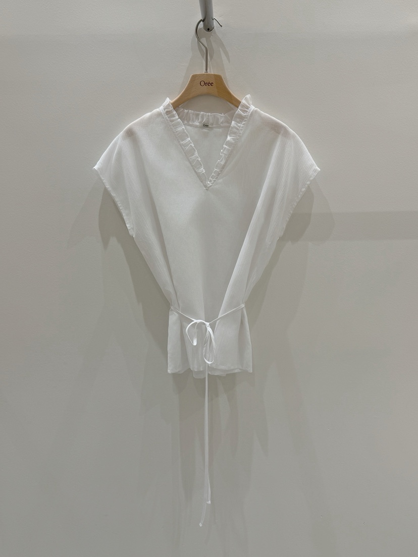 OREE韓國東大門代購女裝新款職業人氣熱賣襯衫蕾絲衫含腰繩OREE襯衫/蕾絲衫圖色1