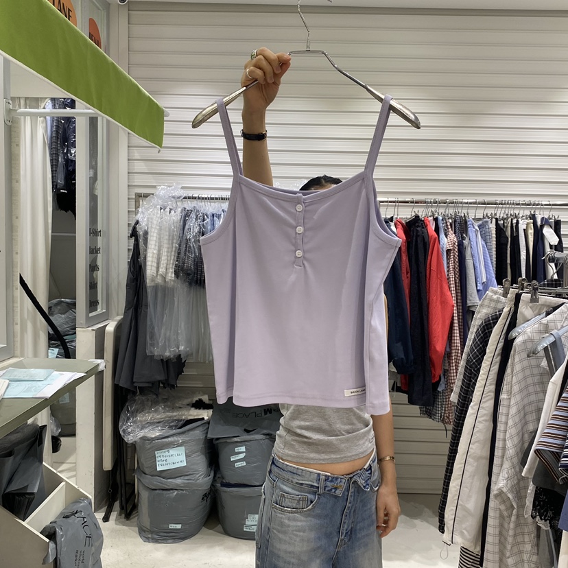 BRICKLANE韓國直郵實拍女士新款熱賣休閑人氣吊帶背心紐扣BRICKLANE吊帶/背心圖色3