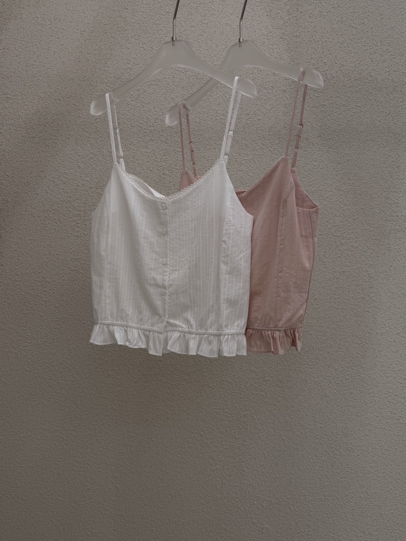 MWE韓國直郵實拍女士新款人氣時尚休閑熱賣吊帶背心荷葉邊MWE吊帶/背心