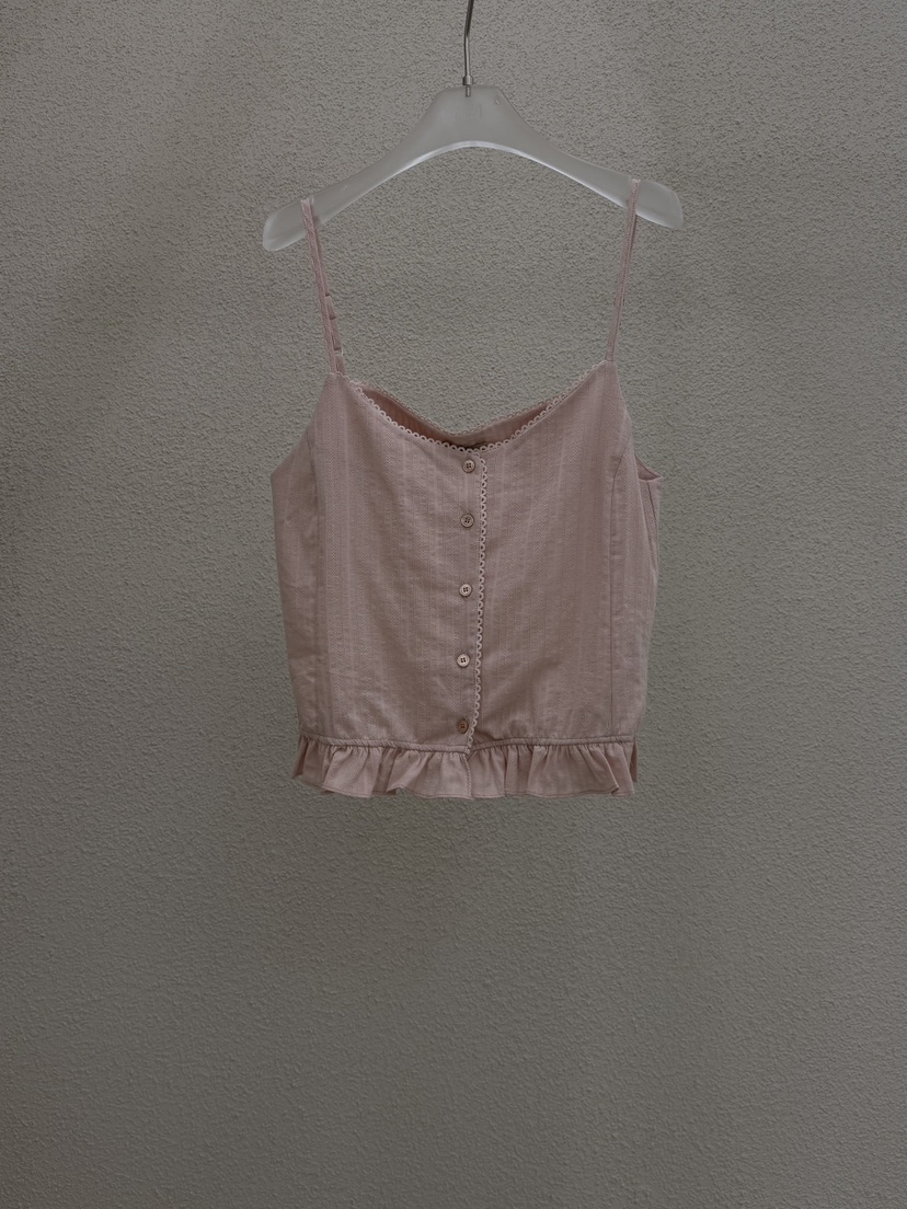 MWE韓國直郵實拍女士新款人氣時尚休閑熱賣吊帶背心荷葉邊MWE吊帶/背心圖色2