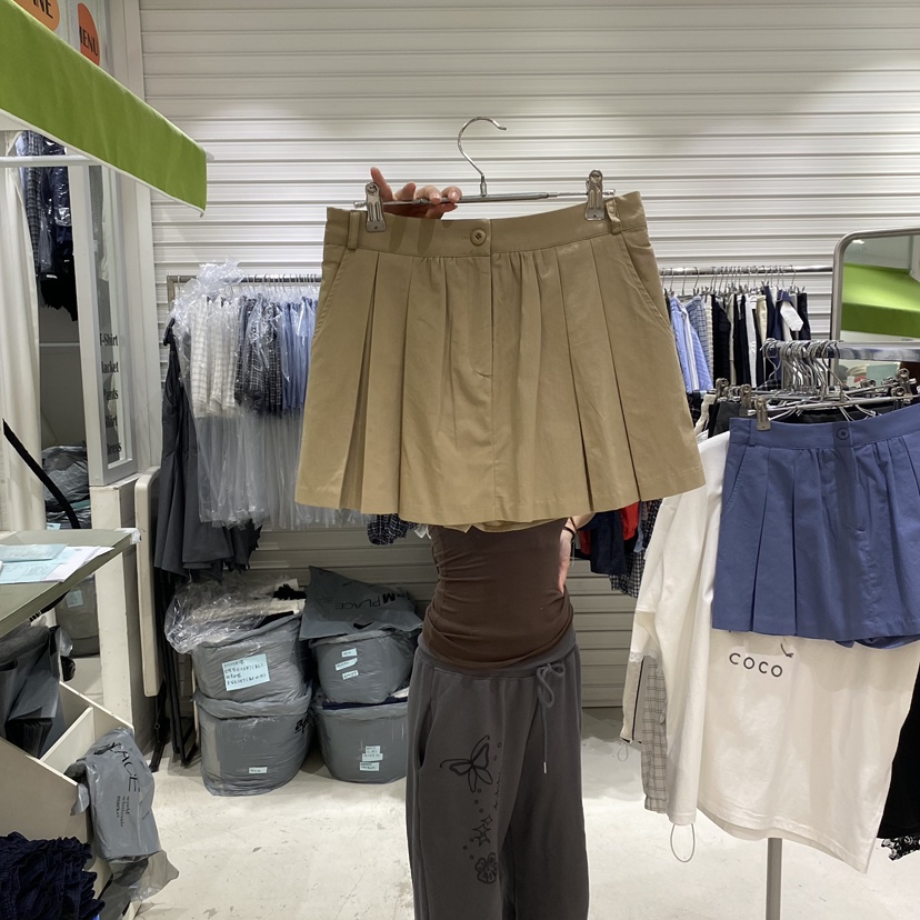 BRICKLANE韓國代購女士新款26春夏人氣熱賣裙褲百褶棉質褶裙BRICKLANE裙褲圖色1