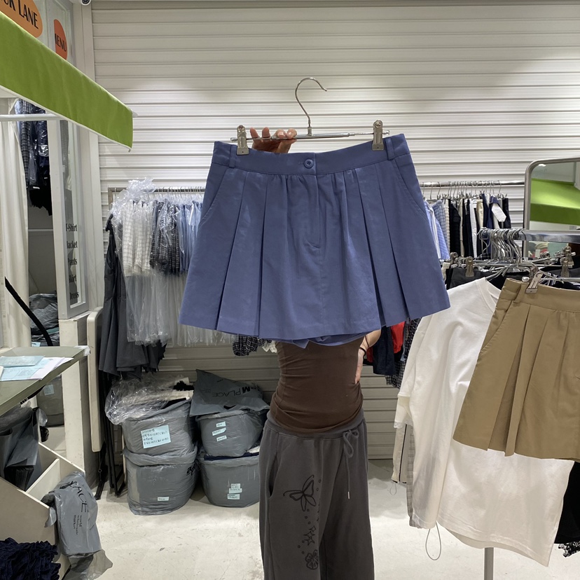 BRICKLANE韓國代購女士新款26春夏人氣熱賣裙褲百褶棉質褶裙BRICKLANE裙褲圖色2