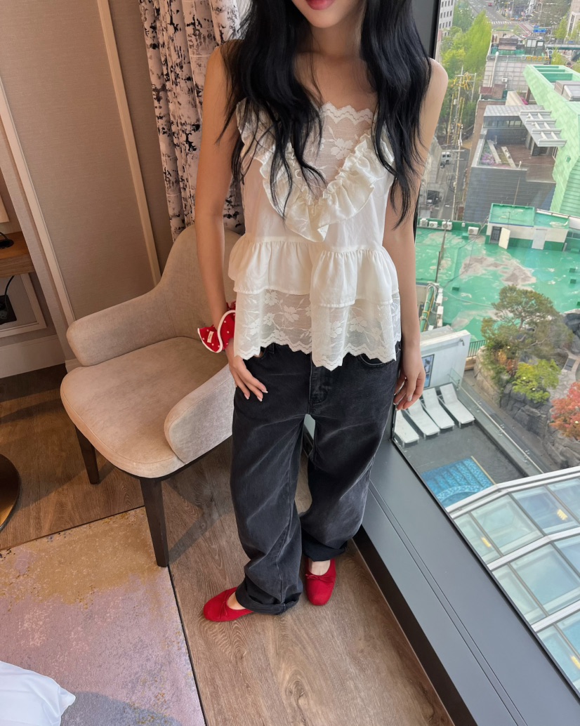 LOVE PULL韓國東大門直郵女裝新品時尚職業26春夏吊帶背心LOVE PULL吊帶/背心