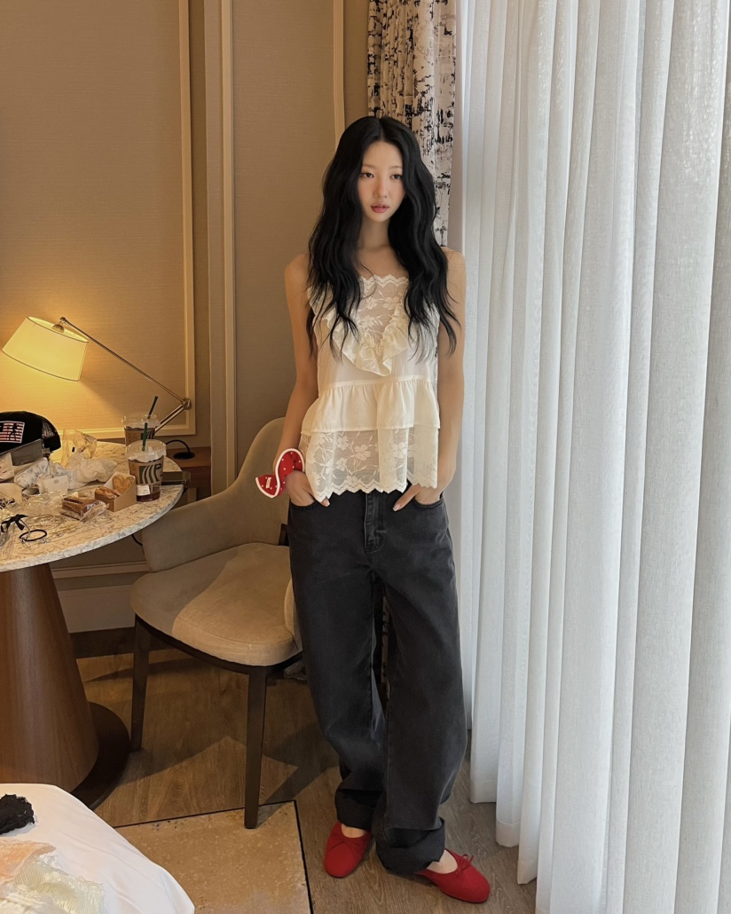 LOVE PULL韓國東大門直郵女裝新品時尚職業26春夏吊帶背心LOVE PULL吊帶/背心