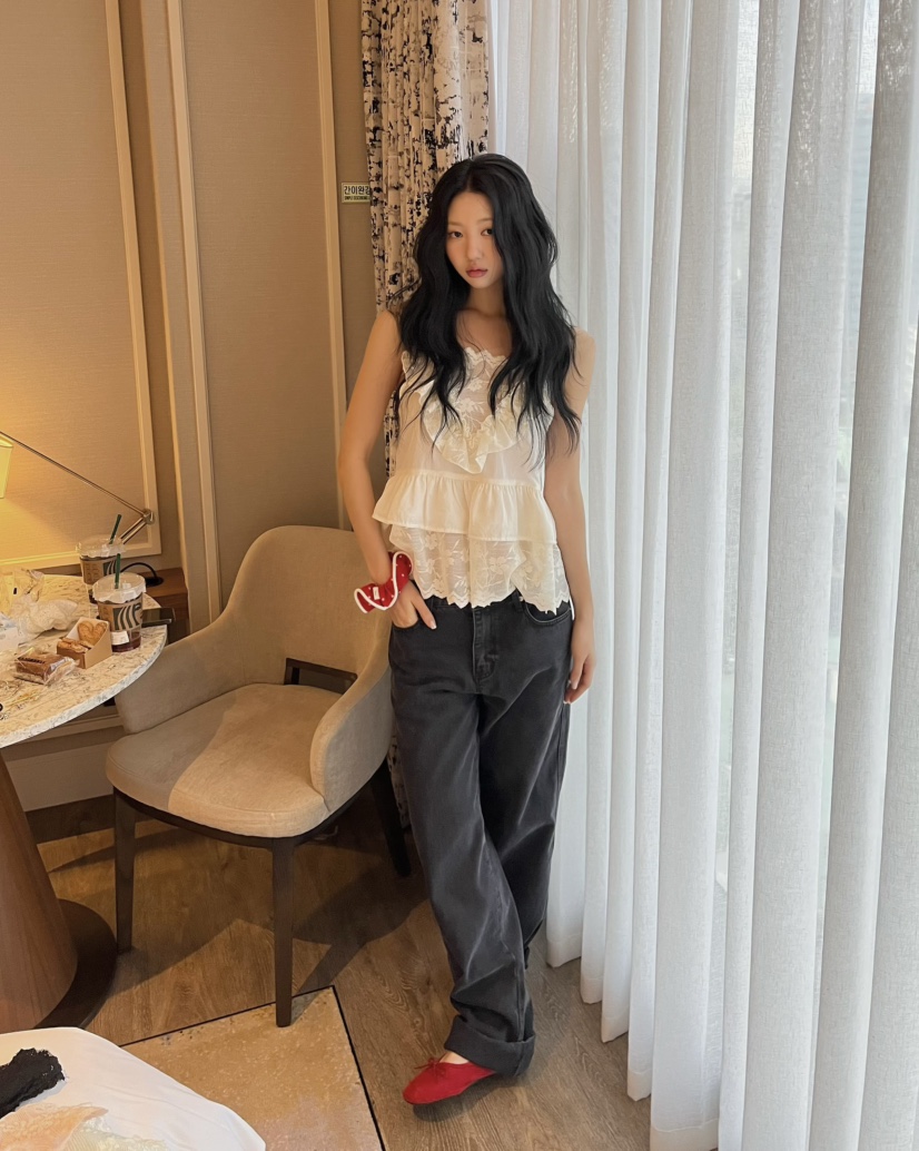 LOVE PULL韓國東大門直郵女裝新品時尚職業26春夏吊帶背心LOVE PULL吊帶/背心