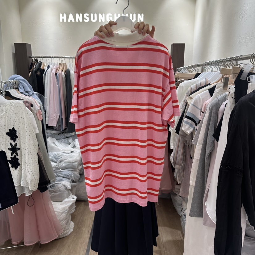 HANSUNGHYUN韓國東大門代購女士新款熱賣職業時尚T恤條紋HANSUNGHYUNT恤