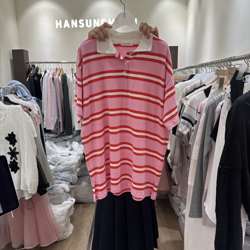 HANSUNGHYUN韓國東大門代購女士新款熱賣職業時尚T恤條紋HANSUNGHYUNT恤圖色1