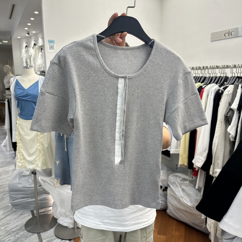 MOANA/ETC韓國直郵女士新款26春夏休閑熱賣時尚推薦T恤棉質MOANA/ETCT恤圖色2