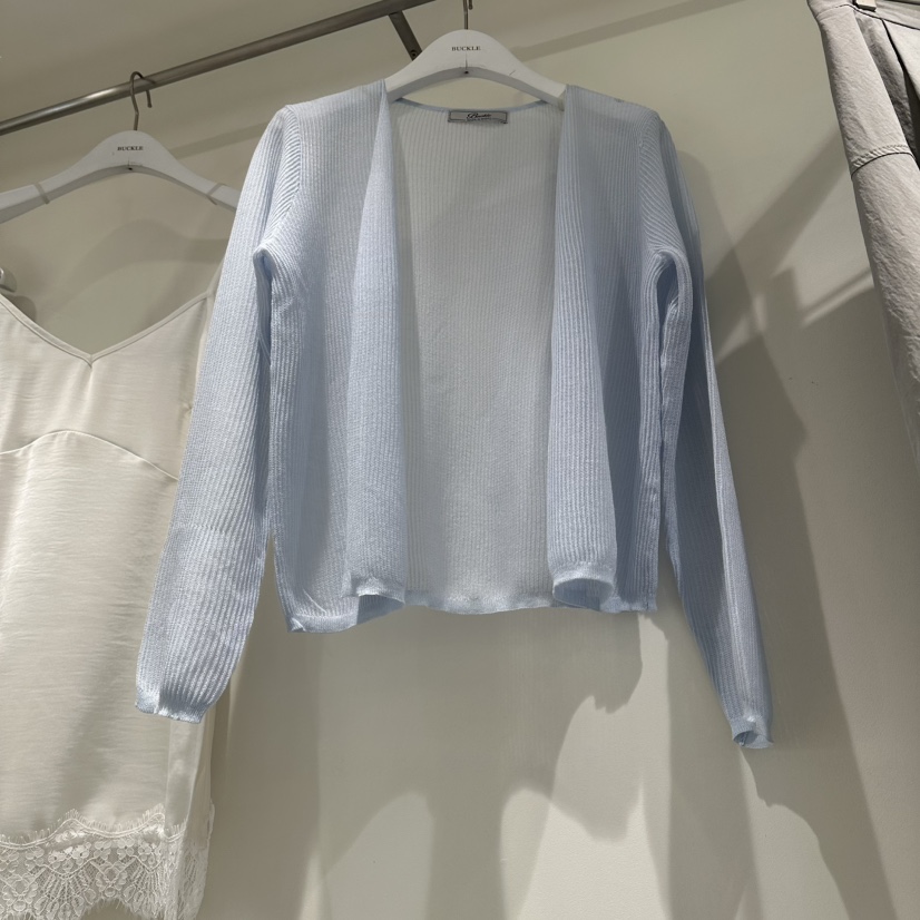 BUCKLE韓國直郵女士新款時尚推薦26春夏人氣針織衫亞麻開衫BUCKLE針織衫圖色1