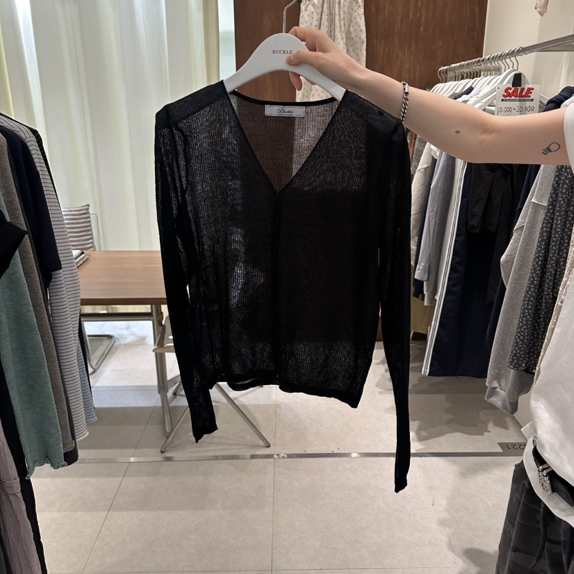 BUCKLE韓國直郵女士新款時尚推薦26春夏人氣針織衫亞麻開衫BUCKLE針織衫圖色4