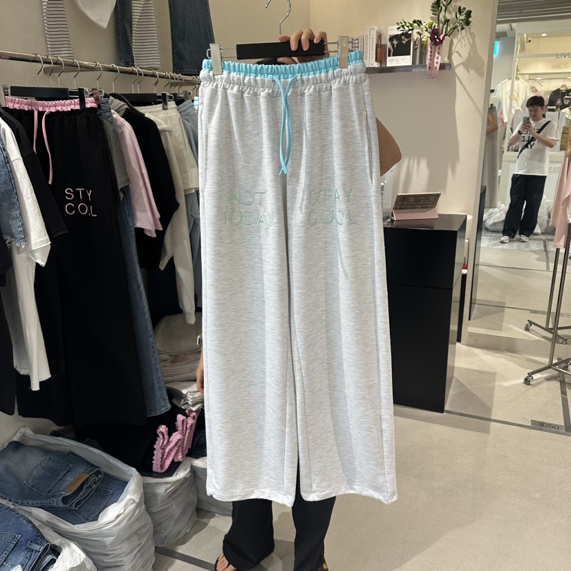 LIVU/MEMO CLASSIC韓國直郵實拍女裝新品休閑休閑褲刺繡撞色LIVU/MEMO CLASSIC休閑褲圖色1