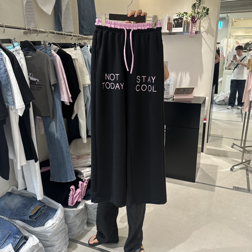 LIVU/MEMO CLASSIC韓國直郵實拍女裝新品休閑休閑褲刺繡撞色LIVU/MEMO CLASSIC休閑褲圖色2